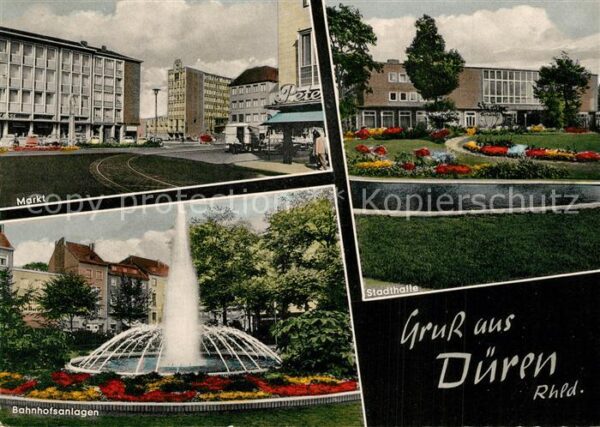 Dueren Rheinland Markt Bahnhofsanlagen Stadthalle