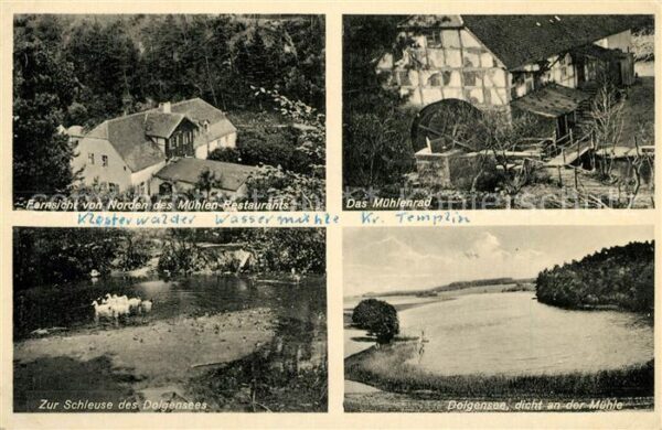 Klosterwalde Wassermuehle Restaurant Schleuse Dolgensee