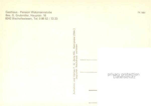 Bischofswiesen Gasthaus-Pension Watzmannstube – Bild 2