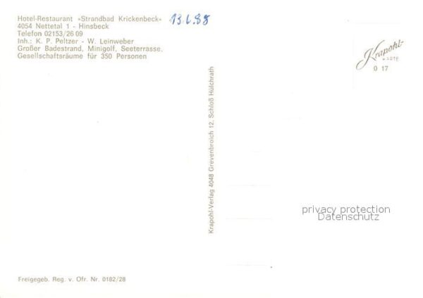 Nettetal Hotel-Restaurant Strandbad Krickenbeck Fliegeraufnahme – Bild 2