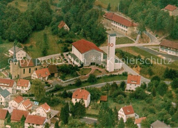 Bad Bocklet Alte und Neue Kirche Fliegeraufnahme