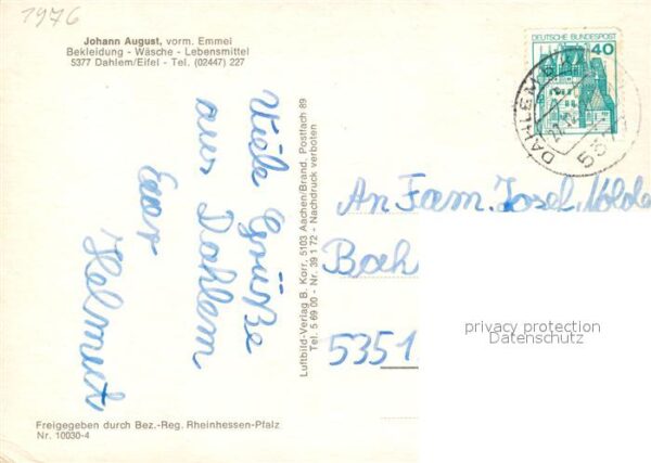 Dahlem Eifel Fliegeraufnahme Lebensmittel August – Bild 2