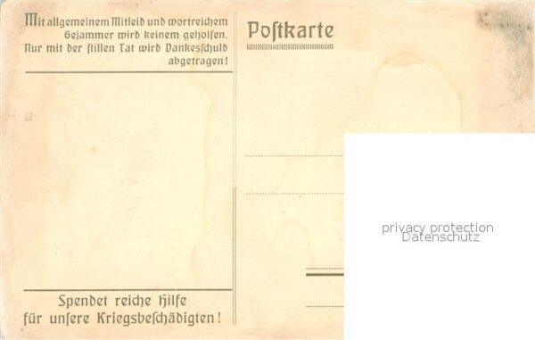 Hoffmann Anton K?nstler Spendenkarte Kriegsbesch?digte – Bild 2