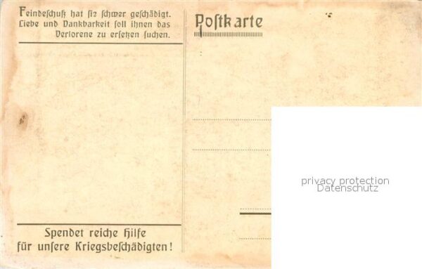 Hoffmann Anton K?nstler Spendenkarte Kriegsbesch?digte – Bild 2
