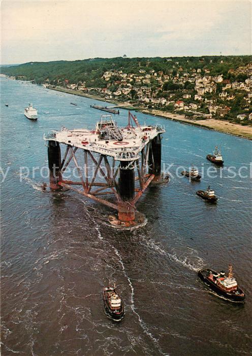 oelfoerderung Oil Fields Bohrinsel Elbe Fliegeraufnahme