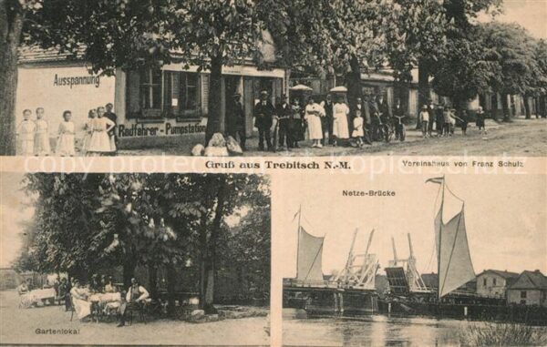 Trebitsch Trzebicz Drezdenko Driesen PL Netze-Bruecke Vereinshaus von Franz Schu