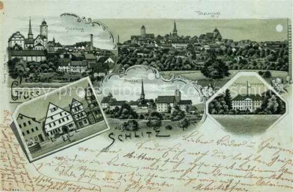 Schlitz Marktplatz Schloss Mondschein