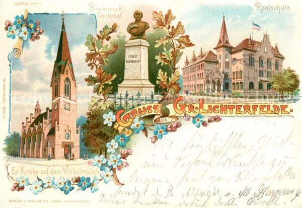 Gross-Lichterfelde Realschule Bismarck Denkmal Kirche Wilhelmplatz