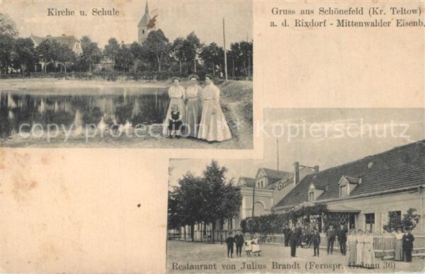 Schoenefeld Berlin Kirche Schule Restaurant