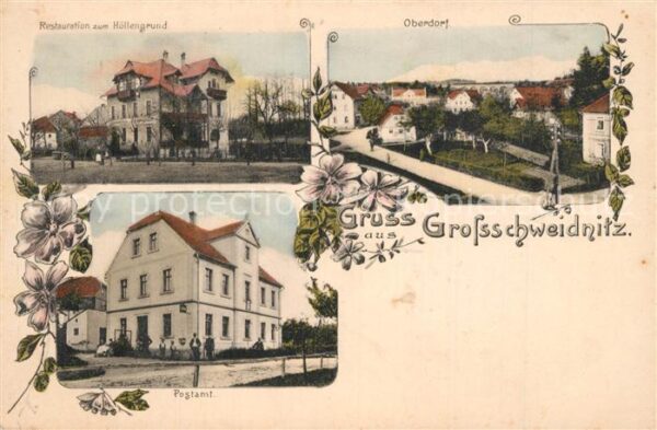 Grossschweidnitz Restauration zum Hoellengrund Oberdorf Postamt