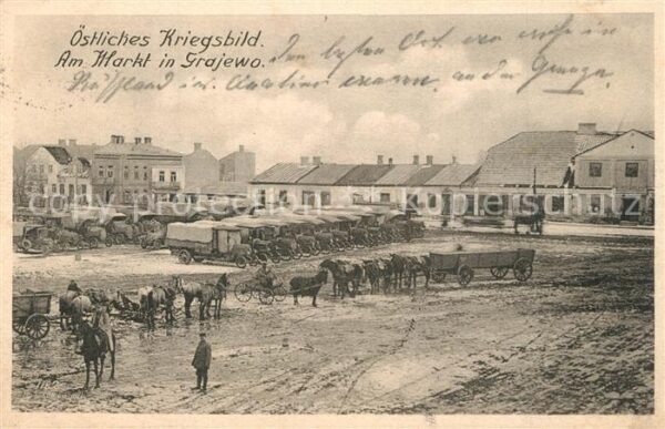 Grajewo Gmina Podlachien oestliches Kriegsbild am Markt