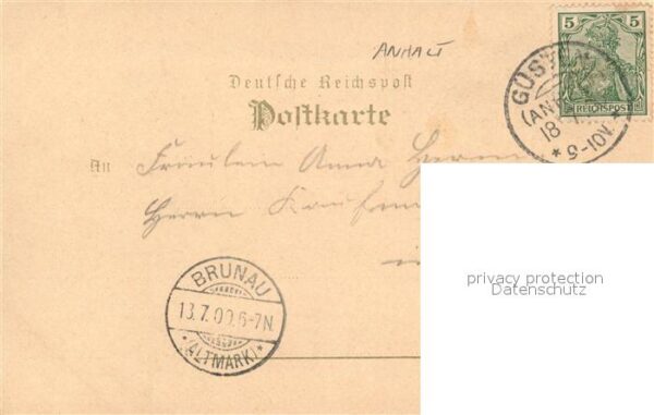 Guesten Anhalt Muellers Hotel Deutsches Haus Kaiserliches Postamt Bahnhof – Bild 2