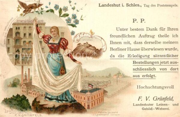 Landeshut Schlesien Verkaufshaus Landeshuter Leinen und Gebild Weberei