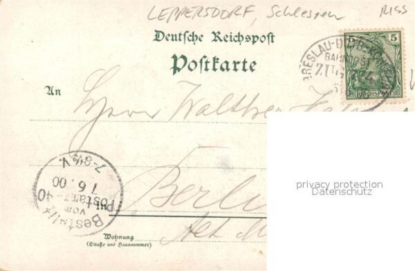 Leppersdorf Daleszow Schlesien Schloss Geschaeftshaus Panoarma Bahnhof – Bild 2