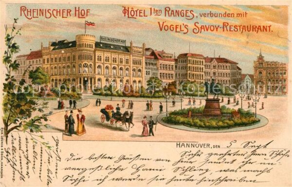 Hannover Rheinischer Hof Hotel  Vogels Savoy Restaurant