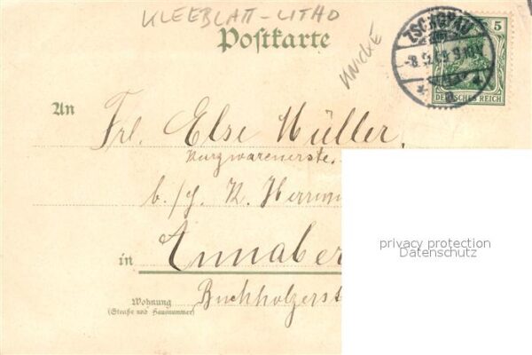 Zschopau Schloss Seminar Neumarkt Wilischthal Kleeblatt Litho – Bild 2