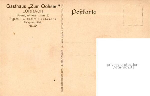 Loerrach Gasthaus zum Ochsen Gartenwirtschaft Kegelbahn – Bild 2