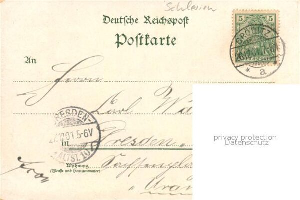 Groeditz Schlesien Kirche Schule Warenhaus – Bild 2