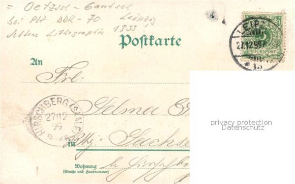 Gautzsch Panorama Gasthof Saal Kirche Litho – Bild 2