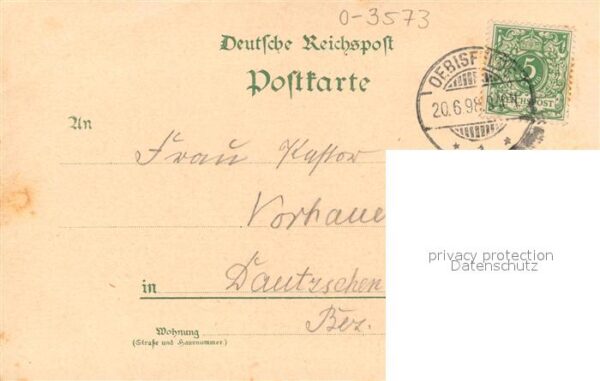 Oebisfelde Bahnhof Burg Postamt Kirche Rathauskeller Litho – Bild 2