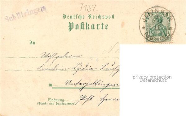 Schuetzingen Motiv mit Kirche Strassenpartie Warenhaus Deutsche Reichspost Litho – Bild 2