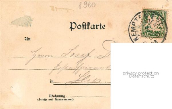 Lenzfried Motiv mit Kirche Gasthaus Kloster Lenzfrieder Hof Litho – Bild 2