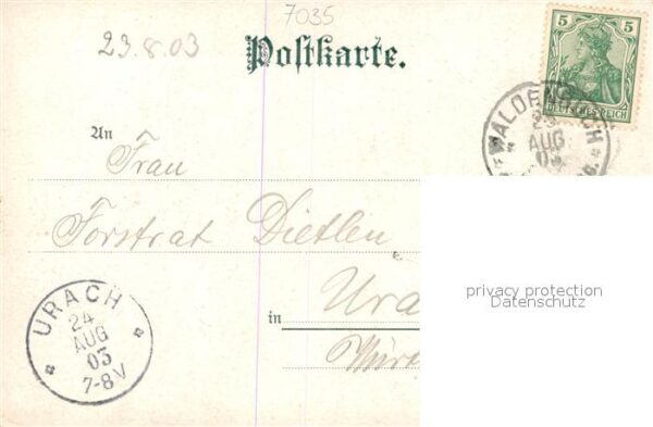 Waldenbuch Motiv mit Kirche Gasthaus Hirsch – Bild 2