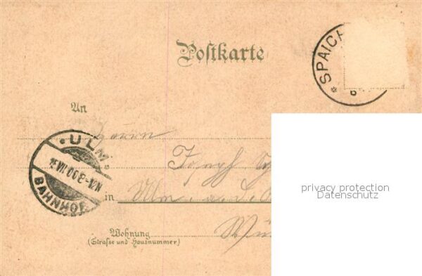 Spaichingen Totalansicht Kirche Schulhaus Litho – Bild 2