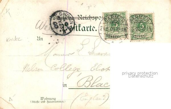 Barmen Wuppertal Stadthalle Wappen Deutsche Reichspost Litho – Bild 2