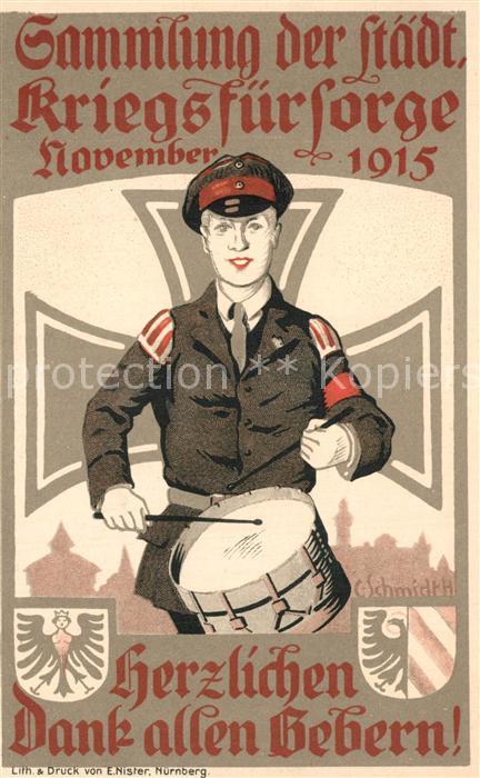 Nuernberg Sammlung der Staedtischen Kriegsfuersorge Litho