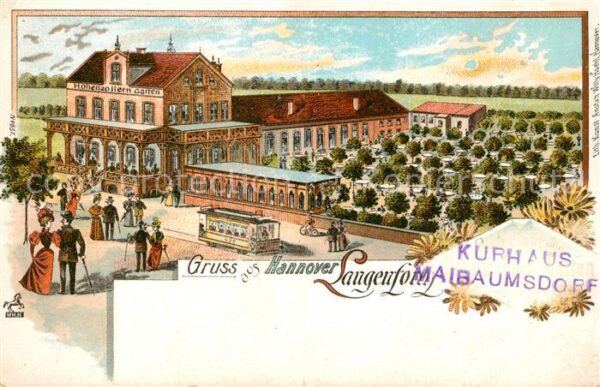 Langenforth Hannover Hohenzollern Garten Deutsche Reichspost Litho