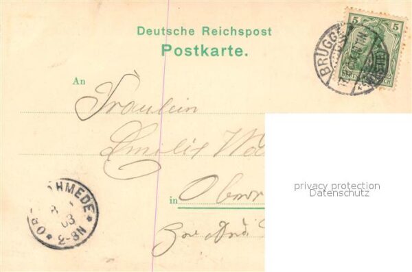 Bruegge Luedenscheid Panorama Bahnhof Kirche Litho Deutsche Reichspost – Bild 2