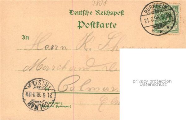 Burkheim Kaiserstuhl Ansicht mit Kirche Burgruine Sponeck Gasthaus Deutsche Reic – Bild 2