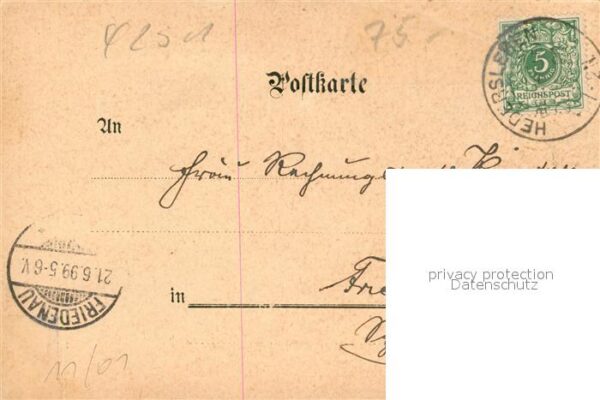 Hedersleben Eisleben Ansicht mit Kirche Gasthof zur Post Litho – Bild 2