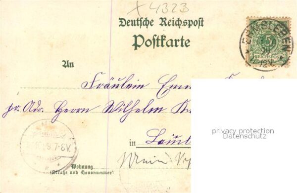 Sinsleben Ansicht mit Kirche Gasthof Warenhaus Deutsche Reichspost Litho – Bild 2