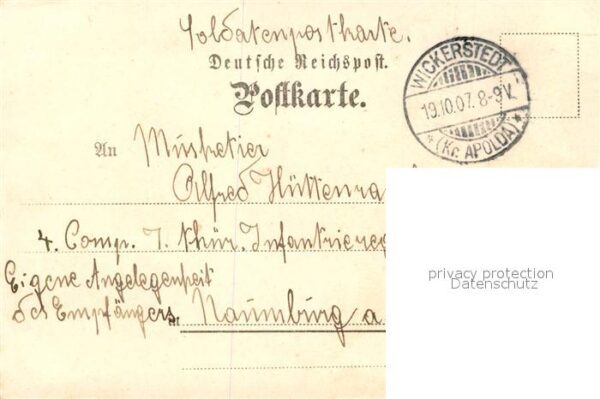 Wickerstedt Kirche Kriegerdenkmal Warenhandlung Soldatenpostkarte Deutsche Reich – Bild 2
