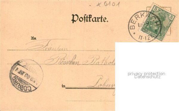 Behrungen Panorama Schule Kirche Rathaus Gasthaus Apotheke Litho – Bild 2