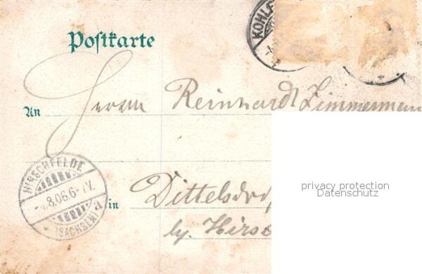 Kohlfurt Schlesien Strassenpartie Blumen Litho – Bild 2