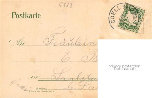 Goellheim Totalansicht Kriegerdenkmal Koenigskreuz Gemeindehaus Litho – Bild 2