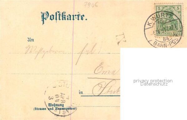 Herrlingen Gasthof vom goldenen Kreuz Kuenstlerkarte – Bild 2