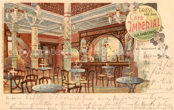 Hamburg Cafe Imperial Gastraum Litho