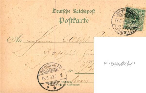 Meyenburg Prignitz Marktstrasse Kirche Bahnhof Schloss Deutsche Reichspost Litho – Bild 2