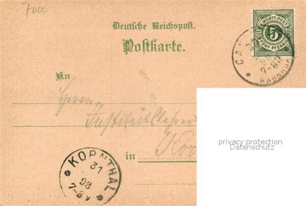 Bad Cannstatt Bahnhof Hotel Stadtpanorama Wilhelma Deutsche Reichspost Litho – Bild 2