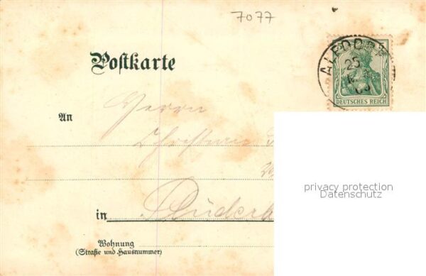 Alfdorf Panorama Schloss Strassenpartie Litho – Bild 2