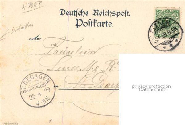 Elzach Panorama Gasthaus Denkmal Deutsche Reichspost Litho – Bild 2