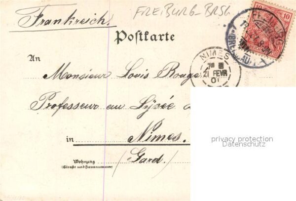 Freiburg Breisgau Abbruch des Martinstors Maennergesangverein Frohsinn Litho – Bild 2