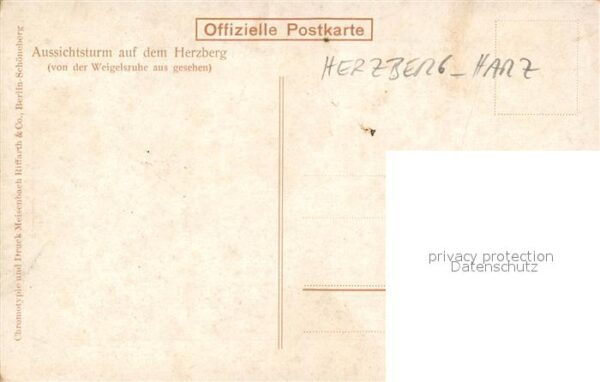 Herzberg Harz Aussichtsturm auf dem Herzberg von Weigelsruhe aus gesehen Kuenstl – Bild 2