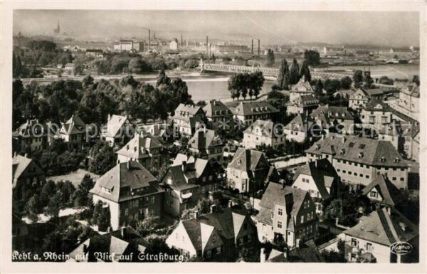 Kehl Rhein Blick auf Strassburg