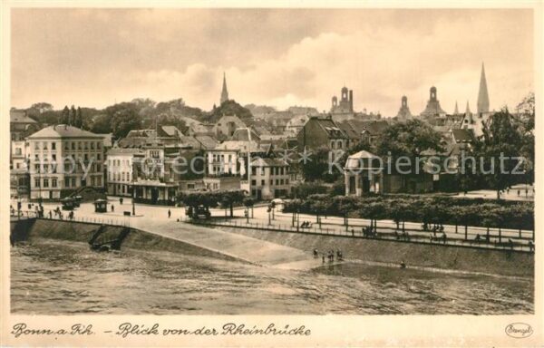 Bonn Rhein Blick von der Rheinbruecke