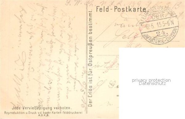 Ostpreussen Region General Feldmarschall von Hindenburg 1915 – Bild 2